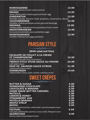 Menu photo 2 The Creperie Spot Whitby, ON Menu photo 2 The Creperie Spot Whitby, ON