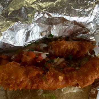 Las Islas Marias - Fish taco, huge, crunchy on the outside moist on the inside, batter is good! - Mexican Near Me - Fontana, California Las Islas Marias - Fish taco, huge, crunchy on the outside moist on the inside, batter is good! - Mexican Near Me - Fontana, California