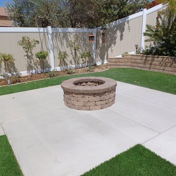 QTC Landscape Construction - New back yard artificial turf and firepit - Artificial Turf Near Me