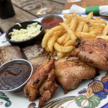 Blue Heron Bistro - BBQ Platter, nice to have variety incase you don't LOVE German food - Seafood Near Me - Coos Bay, Oregon