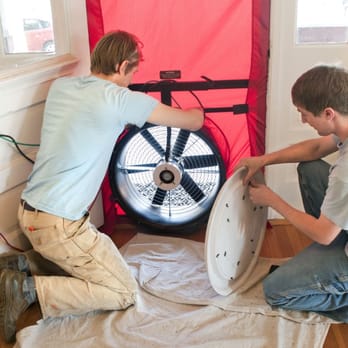 Elysian Energy - Setting up a blower door test during a Home Energy Audit to pinpoint energy efficiency problems in the home. - Heating & Air Conditioning/HVAC Near Me - Laurel, Maryland