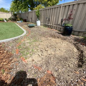 Master Pavers and Landscaping - Before, bare and weeds., - Landscaping Near Me