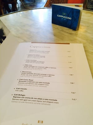 Menu photo 1 Cappuccino Valencia, V Menu photo 1 Cappuccino Valencia, V