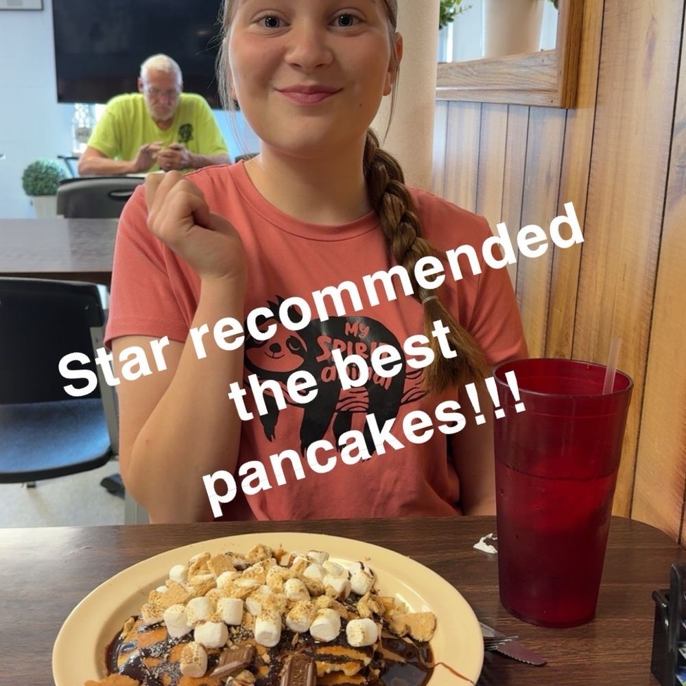 We were all thrilled with our food, but this was a winner!!! S'mores pancakes! We were all thrilled with our food, but this was a winner!!! S'mores pancakes!