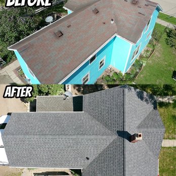 Rosenow Customs - Before and after photo for a new roof. - Roofing Near Me - Neenah, Wisconsin Rosenow Customs - Before and after photo for a new roof. - Roofing Near Me - Neenah, Wisconsin