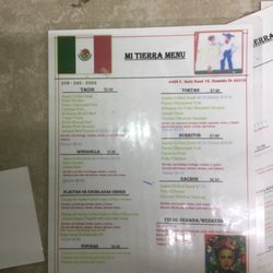 Mi Tierra Authentic Mexican Restaurant - Menu