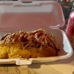 Paisano's Hot Dogs - Jumbo dog with every topping and a Postobon soda