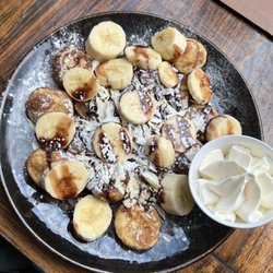 Pannenkoekenhuis Upstairs - Mini banana and chocolate pancakes at Dutch Pancake Masters in Amsterdam