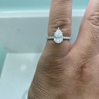 Icing On The Ring - Pear diamond engagement ring with hidden halo - Jewelry Near Me - Los Angeles, California Icing On The Ring - Pear diamond engagement ring with hidden halo - Jewelry Near Me - Los Angeles, California