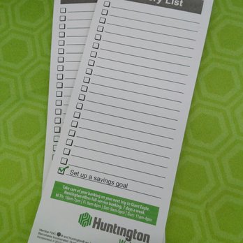 Huntington Bank - Grocery list with magnet on back. - Banks & Credit Unions Near Me - Allen Park, Michigan Huntington Bank - Grocery list with magnet on back. - Banks & Credit Unions Near Me - Allen Park, Michigan