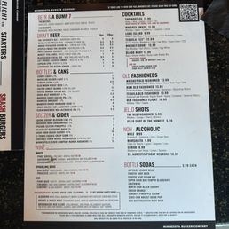 Drink menu