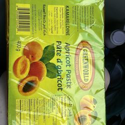 Tacheena - Apricot paste, we ate it like a fruit roll up. It's not too sweet (ingredients has added sugar)