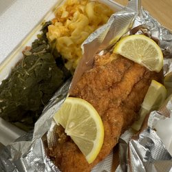 Southern Dishes Seafood & Desserts - Fried catfish, mac & cheese, collard greens!