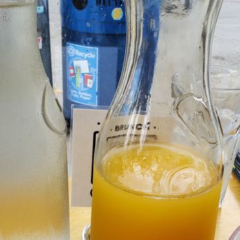 Fat's Fried Chicken & Waffles - friend and I sipping Mimosas - Southern Near Me - Seattle, Washington