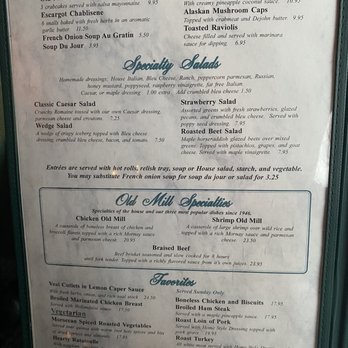 Old Mill - Menu - New American Near Me - Mount Upton, New York