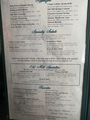 Menu photo 2 Old Mill Mount Upton, NY