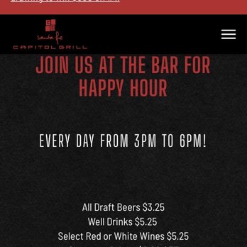 Santa Fe Capitol Grill - Fake Happy Hour on Website - Burgers Near Me - Santa Fe, New Mexico Santa Fe Capitol Grill - Fake Happy Hour on Website - Burgers Near Me - Santa Fe, New Mexico