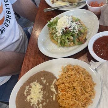 San Jose's Original Mexican Restaurant - 2 item combo. Grilled chicken tostada, Mexican rice and beans, and chimichanga - Mexican Near Me - Windermere, Florida San Jose's Original Mexican Restaurant - 2 item combo. Grilled chicken tostada, Mexican rice and beans, and chimichanga - Mexican Near Me - Windermere, Florida