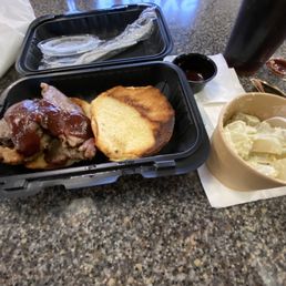 Tri-tip sandwich with tater salad