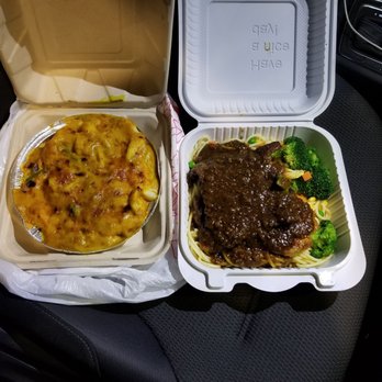 A+ Hong Kong Kitchen - Portuguese style baked fish over spaghetti Grilled Steak with black pepper sauce and spaghetti @yufoodjournal - Cantonese Near Me - Seattle, Washington