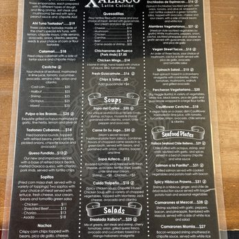 Xalisco Latin Cuisine - New menu prices 9/2026 - New Mexican Cuisine Near Me - Redmond, Oregon