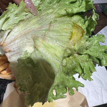 Mahaloha Burger - Ala Moana - The lettuce wrap is just 2 pieces of lettuce that are placed on the burger. Not worth 1.50 especially when it's brown n torn - Burgers Near Me - Honolulu, Hawaii Mahaloha Burger - Ala Moana - The lettuce wrap is just 2 pieces of lettuce that are placed on the burger. Not worth 1.50 especially when it's brown n torn - Burgers Near Me - Honolulu, Hawaii
