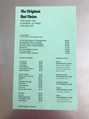 Menu photo 5 The Original Red Onion El Sobrante, CA