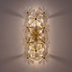 Roomscape - Flower glass wall light, brass & glass, Ernst Palme 1970`s, German @ www.roomscape.net