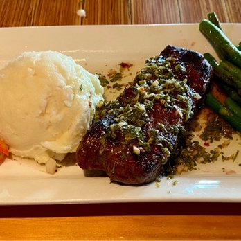 Back 40 Ranch House Grill - Steak Frites with pico de gallo, asparagus, and mashed potatoes - Bars Near Me - Heber City, Utah