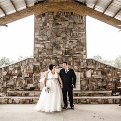 Sowell Farms - The stone fireplace in the pavilion.