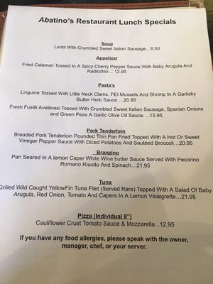 Menu photo 2 Abatino's Pizza & Pasta White Plains, NY