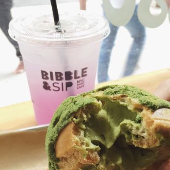 Bibble & Sip - Lavender lemonade and matcha green tea cream puff ($3.50). Delicious and refreshing! - Coffee & Tea Near Me - New York, New York Bibble & Sip - Lavender lemonade and matcha green tea cream puff ($3.50). Delicious and refreshing! - Coffee & Tea Near Me - New York, New York