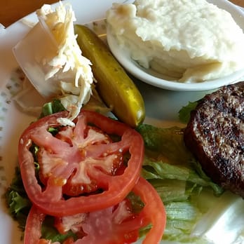 Millburn Diner - my burger no bun with mashed potatoes and lettuce and tomato - very good - Diners Near Me - Millburn, New Jersey Millburn Diner - my burger no bun with mashed potatoes and lettuce and tomato - very good - Diners Near Me - Millburn, New Jersey