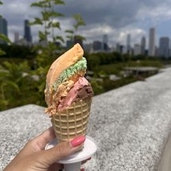 The Original Rainbow Cone - Rainbow original on a waffle cone.