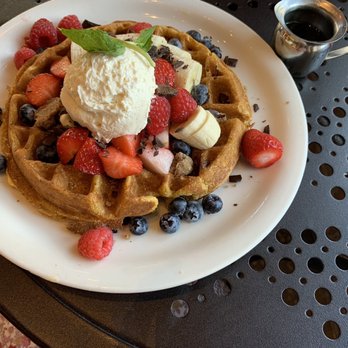 Urth Caffé - Orange - Pumpkin Waffle with the works - Coffee & Tea Near Me - Orange, California Urth Caffé - Orange - Pumpkin Waffle with the works - Coffee & Tea Near Me - Orange, California