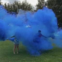 The gender reveal emitters were amazing, and they got even bigger than this! The gender reveal emitters were amazing, and they got even bigger than this!