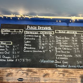 Public Cafe - Drink menu as of 12/2024 - Coffee & Tea Near Me - Chatham, Massachusetts Public Cafe - Drink menu as of 12/2024 - Coffee & Tea Near Me - Chatham, Massachusetts