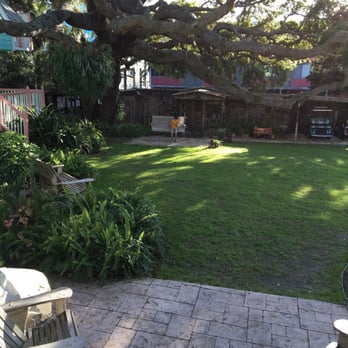 Cedar Key Bed & Breakfast - Lawn & Ritz Cracker, taken from porch of main house - Bed & Breakfast Near Me - Cedar Key, Florida