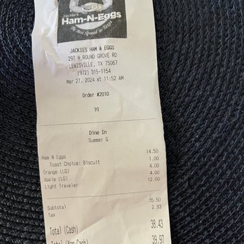 Jackie's Ham 'n Eggs - Excellent item prices - Breakfast & Brunch Near Me - Lewisville, Texas Jackie's Ham 'n Eggs - Excellent item prices - Breakfast & Brunch Near Me - Lewisville, Texas