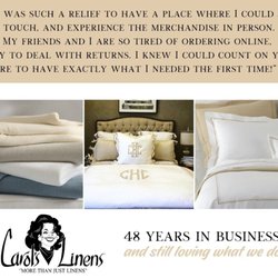 Carol's Linens - See, touch and feel