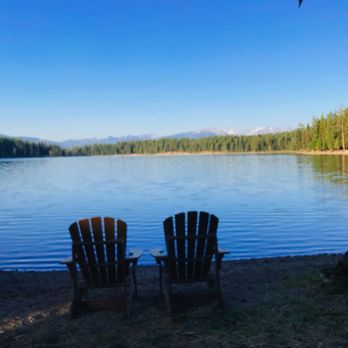 Holland Lake Lodge - View from Cabin - Hotels Near Me - Condon, Montana Holland Lake Lodge - View from Cabin - Hotels Near Me - Condon, Montana