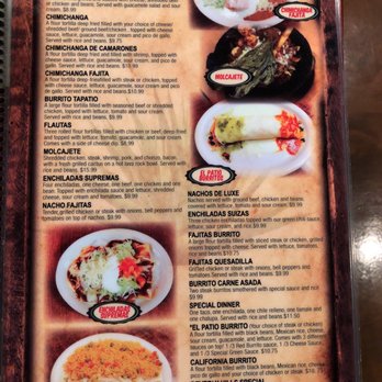 el patio restaurant menu
