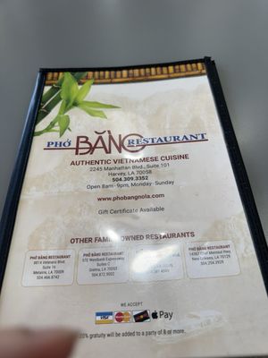Menu photo 1 Pho Bang Harvey, LA Menu photo 1 Pho Bang Harvey, LA