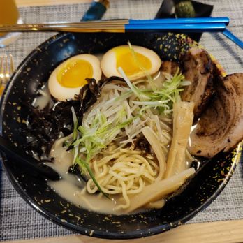 Jinzen - TONKOTSU RAMEN ( with pork, egg, veggies, magic, and Nori ) - Asian Fusion Near Me - Clayton, Missouri