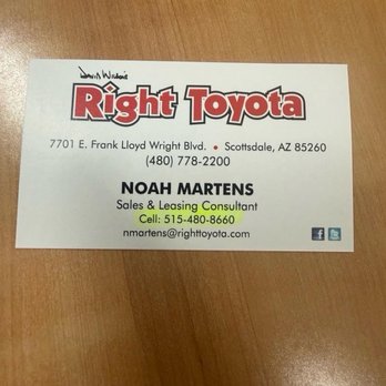Right Toyota - Noah's Card - Car Dealers Near Me - Scottsdale, Arizona Right Toyota - Noah's Card - Car Dealers Near Me - Scottsdale, Arizona