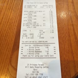 Costa - Receipt