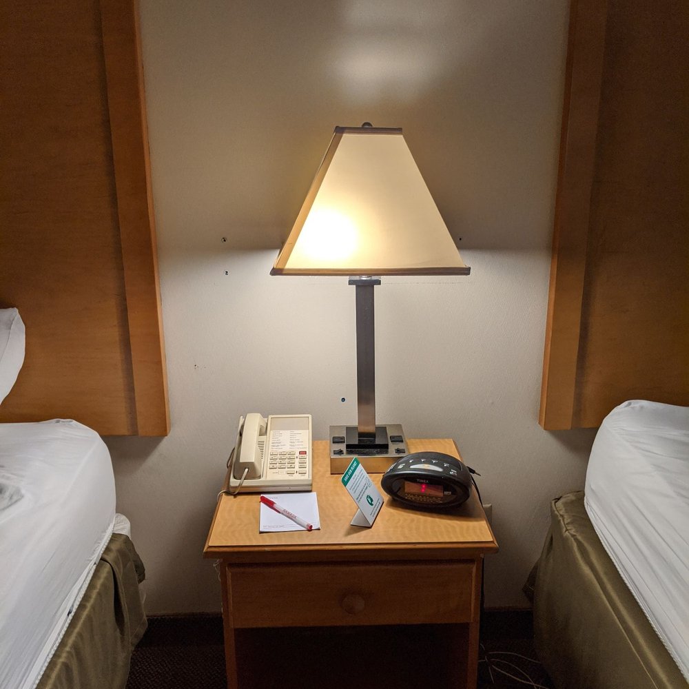 Ramada by Wyndham Waupaca - Maybe we could get a bigger nightstand? Or 2? - Hotels Near Me - Waupaca, Wisconsin Ramada by Wyndham Waupaca - Maybe we could get a bigger nightstand? Or 2? - Hotels Near Me - Waupaca, Wisconsin