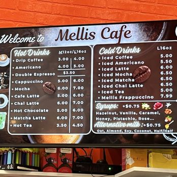 Mellis Cafe - Drink menu - Coffee & Tea Near Me - San Francisco, California Mellis Cafe - Drink menu - Coffee & Tea Near Me - San Francisco, California