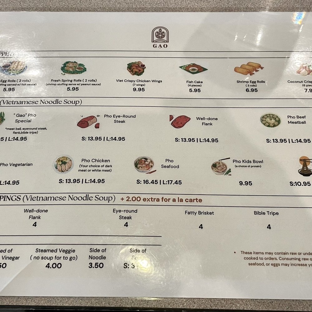 Gao - Menu and prices - March 2023 - Zoom in to see details and prices - Vietnamese Near Me - Fairfax, Virginia Gao - Menu and prices - March 2023 - Zoom in to see details and prices - Vietnamese Near Me - Fairfax, Virginia
