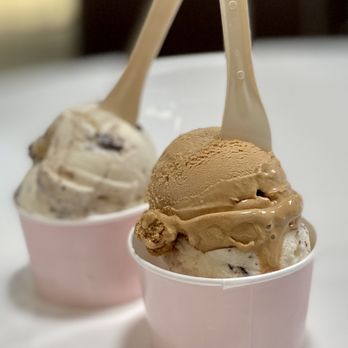 GB Gelato - 06.12.22  Cookies & Cream (back) and Chocolate Chip/Coffee Macchiato - Gelato Near Me - Carmichael, California